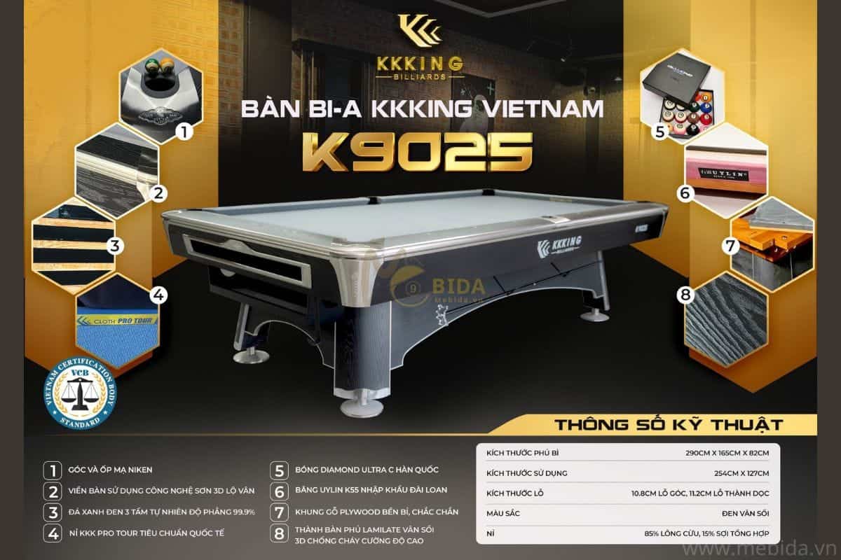 Thông số kỹ thuât bàn KKKing K9025